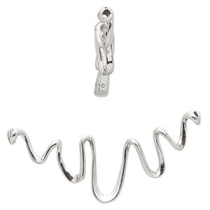 Focal, sterling silver, 42x27mm hand-shaped wave. Sold individually.