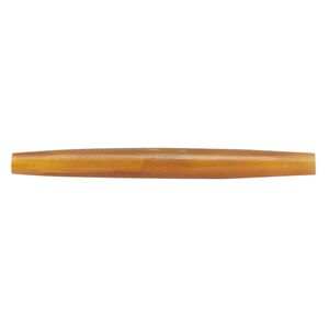 Bead, horn (dyed), golden, 76x6mm-76x8mm hand-cut hairpipe, Mohs hardness 2-1/2. Sold per pkg of 12.