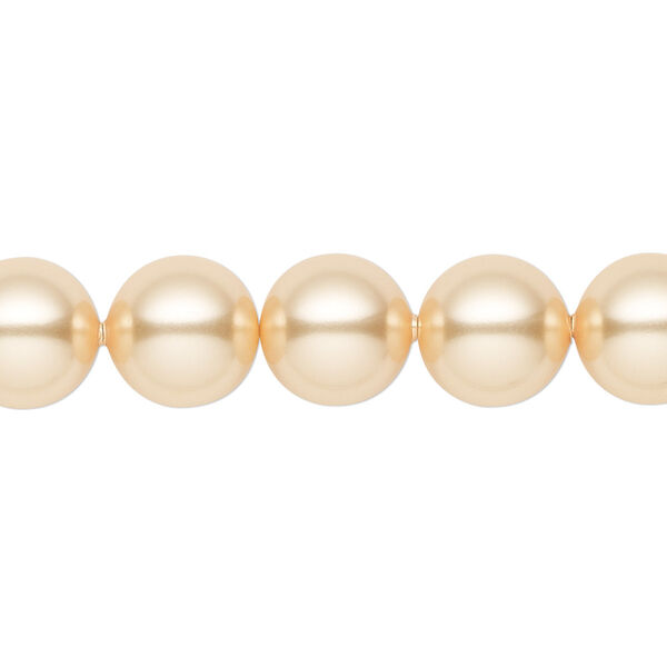 Pearl 25pk gold, Crystal Passions® 10mm round 5810 image number 0