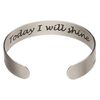 Bracelet cuff 1pkg1 silver-finished brass, black, 12mm wide with sunshine design on outside / "Today I will shine" on inside. image number 1
