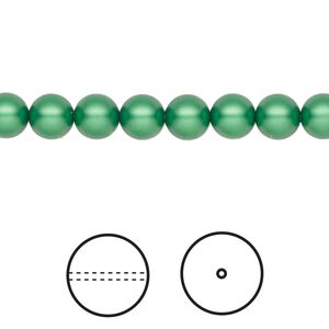 Pearl 50pk eden green, Crystal Passions® 6mm round 5810