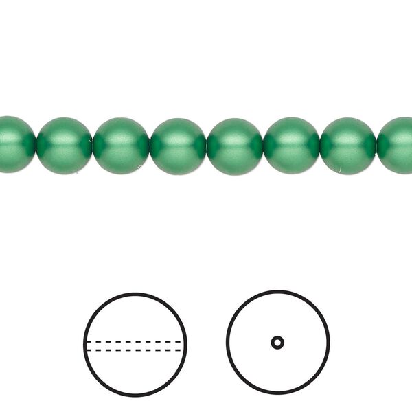Pearl 50pk eden green, Crystal Passions® 6mm round 5810 image number 0