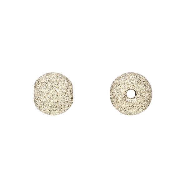 Bead, 14Kt gold, 10mm laser round. Sold individually. image number 0