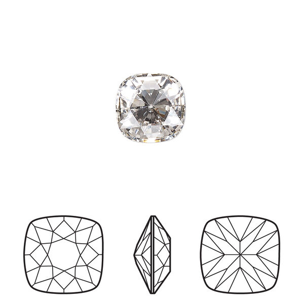 Fancy stone 2pk crystal foil back, Crystal Passions® 10mm rose cut cushion 4471 image number 0