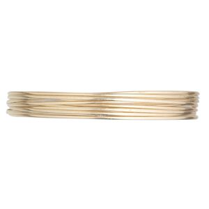 Wire, 12Kt gold-filled, half-hard, half-round, 20 gauge. Sold per pkg of 5 feet.