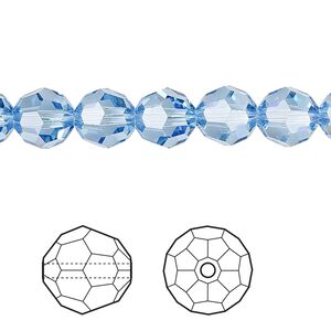 Bead 12pk light sapphire, Crystal Passions® 8mm round 5000