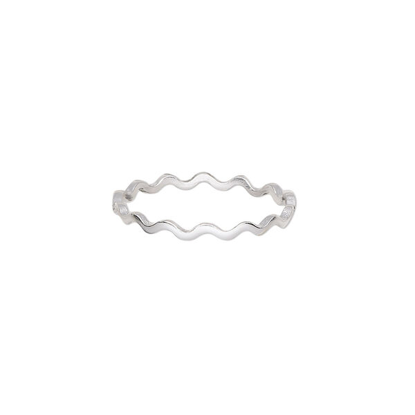 Ring, Create Compliments®, sterling silver, 2mm wide textured wavy, size 7. Sold individually. image number 0