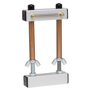 Loom, beading and tapestry, pkg/1, Mirrix Loreli, plastic / nylon / rubber / aluminum / steel / copper, black and white, 7 to 9.75 inches, makes a piece 16x2.5 inches.