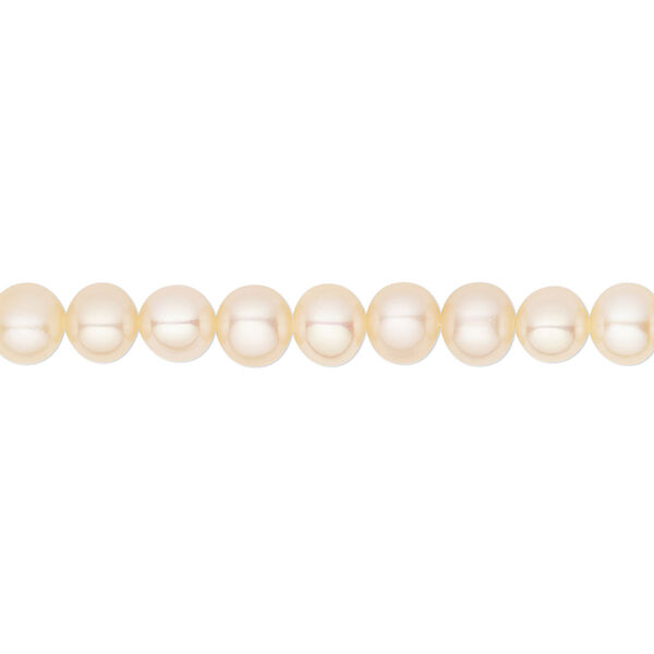 Pearl, White Lotus™, cultured freshwater, peach, 4.5-5mm semi-round, B grade, Mohs hardness 2-1/2 to 4. Sold per 15-1/2" to 16" strand. image number 0