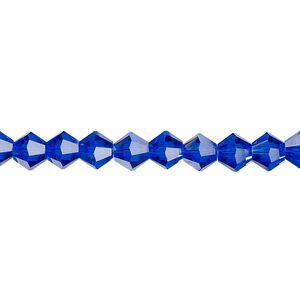 Bead 1pk translucent cobalt blue, Celestial Crystal® 6mm bicone 15.5-16 inch