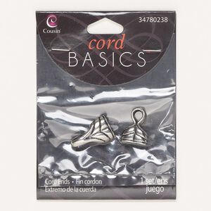 Clasp, hook-and-eye, antique silver-finished brass, 33x13mm textured with glue-in cord ends, 10.5x4mm inside diameter. Sold individually.