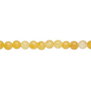 Golden "jade" 1pkg1, round bead natural 15.5-16 inch 4mm