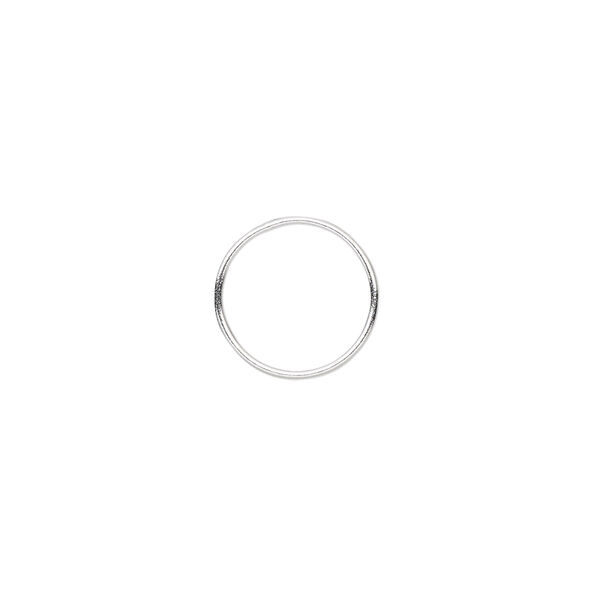 Jump ring, sterling silver, 12mm soldered round, 10.8mm inside diameter, 22 gauge. Sold per pkg of 10. image number 0
