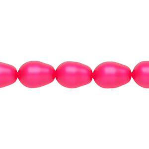 Pearl 10pk neon pink, Crystal Passions® 11x8mm pear 5821