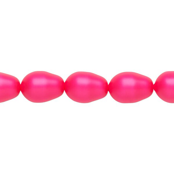 Pearl 10pk neon pink, Crystal Passions® 11x8mm pear 5821 image number 0