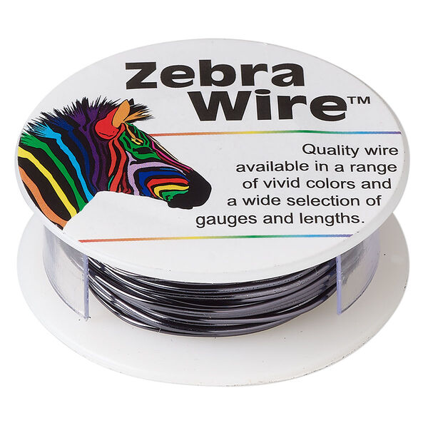 Wire, Zebra Wire™, color-coated copper, midnight blue, round, 18 gauge. Sold per 10-yard spool. image number 0