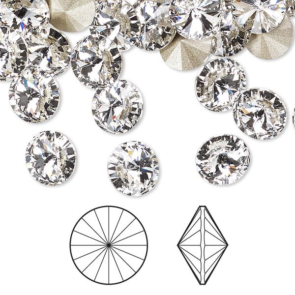 Chaton 48pk crystal foil back, Crystal Passions® 8.16-8.41mm rivoli SS39 1122 image number 0