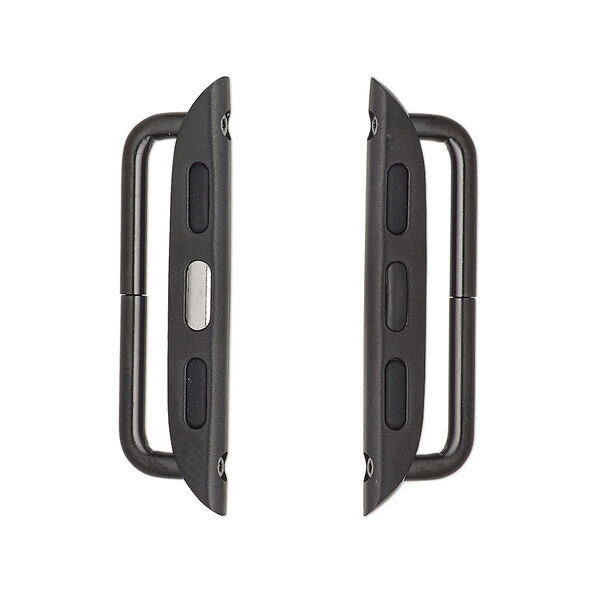 Watch component, black-finished brass, 32x8.5mm with 22mm bar. Sold per pkg of 2. image number 0
