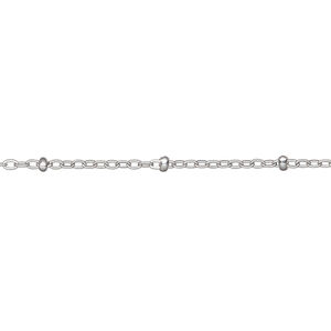 Chain 1pkg1 cable, 1.4mm / 2.2x1mm rondelle, stainless steel 5 foot unfinished