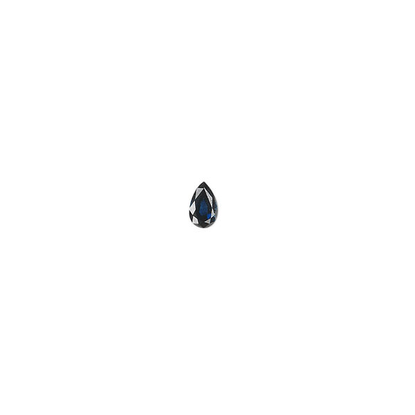 Gem, sapphire (heated), 5x3mm faceted pear, A grade, Mohs hardness 9. Sold individually. image number 0