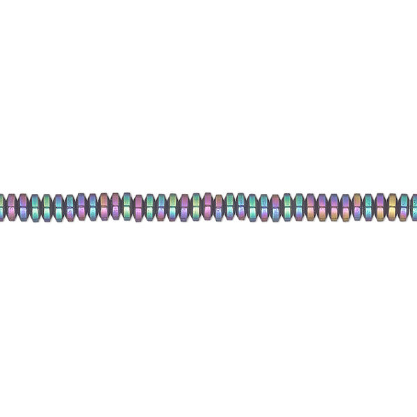 Bead, Hemalyke™ (manmade), rainbow, 3x1mm rondelle. Sold per 16-inch strand. image number 0