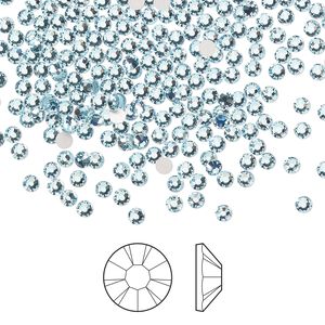 Flat back 144pk aquamarine foil back, Preciosa MAXIMA Czech crystal rhinestone 2.1-2.3mm chaton rose round SS7