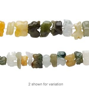 Jadeite 1pkg12, hand-cut carved Chinese zodiac symbols bead 7x3mm-11x5mm
