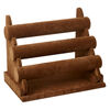 Display, bracelet, velveteen, brown, 10 x 12-7/8 x 7-1/4 inch three-tier. Sold individually. image number 0