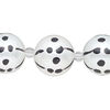 Bead, glass 1pkg8, opaque black and white, 16mm hand-painted round. image number 0