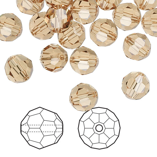 Bead 144pk light Colorado topaz, Crystal Passions® 8mm round 5000 image number 0