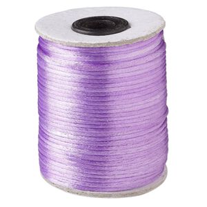 Cord, Satinique™, satin, lavender, 2mm. Sold per 200-foot spool.