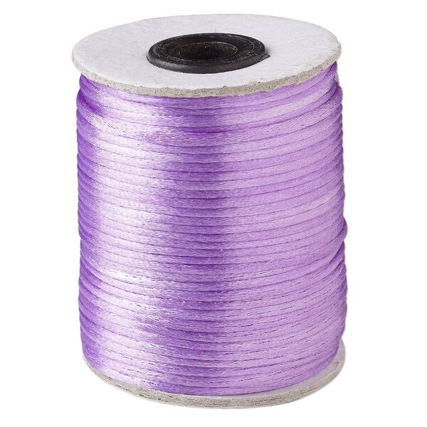 Cord, Satinique™, satin, lavender, 2mm. Sold per 200-foot spool. image number 0