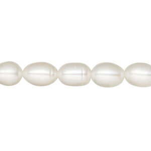 Pearl 1pkg1 freshwater, rice white, 14 inch 6-8mm cultured