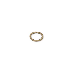 Jump ring, antique gold-plated brass, 8x6mm oval, 5.7x3.6mm inside diameter, 16 gauge. Sold per pkg of 100.