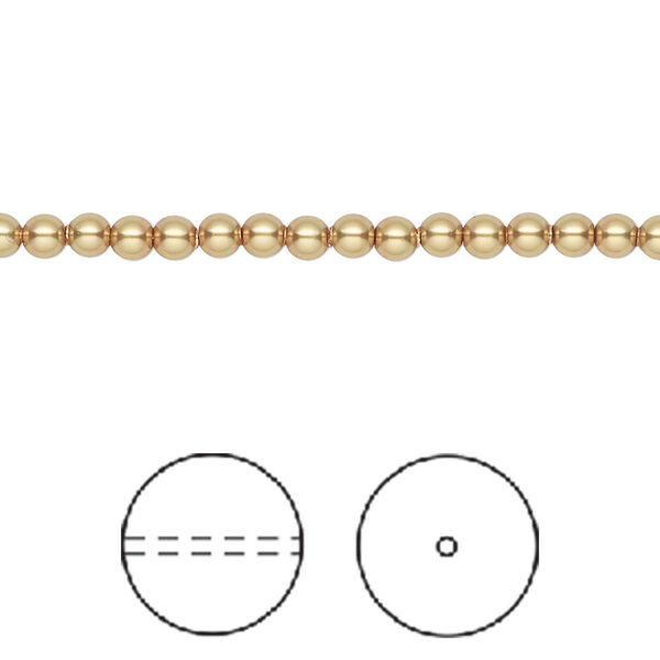 Pearl 1pkg1000 royal gold, Swarovski®, 3mm round 5810 image number 0