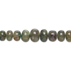 Emerald 1pkg1, hand-cut rondelle bead 15 inch graduated 5x3mm-10x7mm