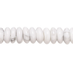 Howlite 1pkg1, saucer bead natural, 15 inch 10x3mm-10x5mm
