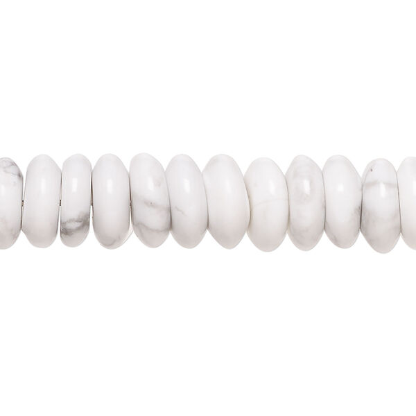 Howlite 1pkg1, saucer bead natural, 15 inch 10x3mm-10x5mm image number 0
