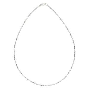 Chain 1pkg1 sterling silver omega, 1.4mm / lobster claw clasp, Gossamer™ 18 inch