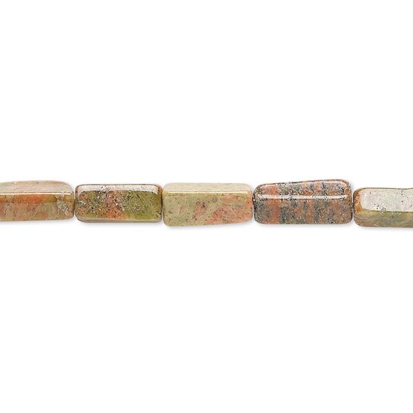 Indian unakite 1pkg1, hand-cut square tube bead natural C grade, 13 inch 6x3mm-11x5mm image number 0
