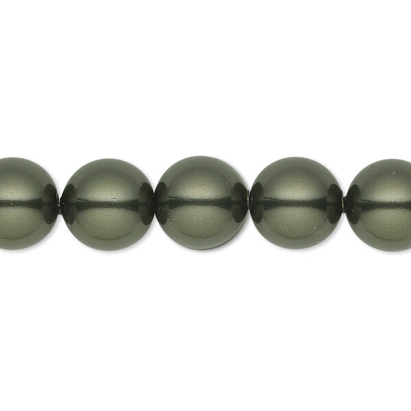 Pearl 25pk dark green, Crystal Passions® 10mm round 5811 image number 0