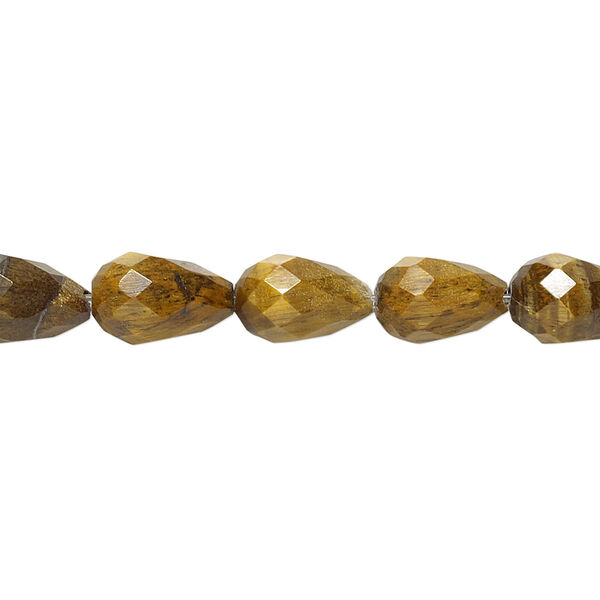 Tigereye 1pkg1, faceted teardrop bead natural B grade, 15.5-16 inch 10x7mm image number 0