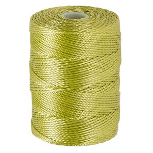 Thread, C-Lon®, nylon, chartreuse, 0.5mm diameter. Sold per 92-yard spool.