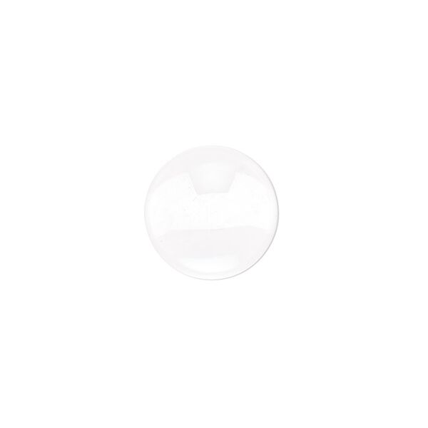 Cabochon, glass, transparent clear, 12mm non-calibrated round. Sold per pkg of 10. image number 0