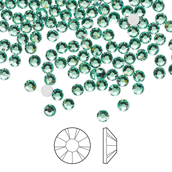 Flat back 1440pk Caribbean Sea foil back, Preciosa MAXIMA Czech crystal rhinestone 3-3.2mm chaton rose round SS12 image number 0