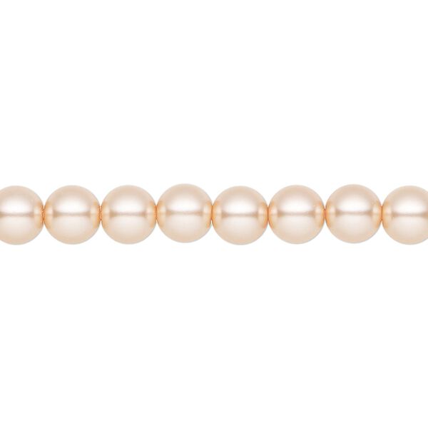 Pearl 25pk peach, Preciosa Czech crystal 6mm round image number 0