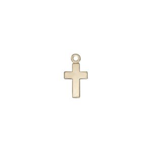 Drop, 14Kt gold-filled, 10x7mm cross. Sold per pkg of 2.