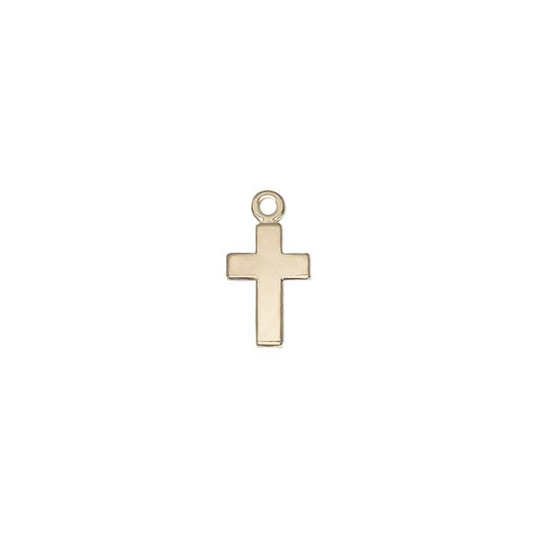 Drop, 14Kt gold-filled, 10x7mm cross. Sold per pkg of 2. image number 0