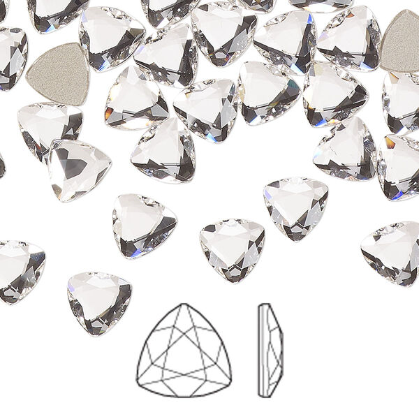 Flat back 144pk crystal foil back, Swarovski® 7mm trilliant 2472 image number 0