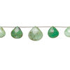Chrysoprase 1pkg5, hand-cut top-drilled faceted puffed teardrop bead, graduated 24x23mm-36x35mm image number 1